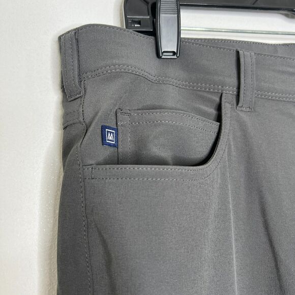 Mizzen+Main Men's 35 x 27 Gray Helmsman Slim Fit Performance Pants - Picture 4 of 10
